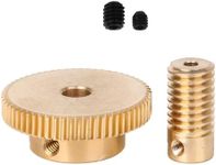 CNBTR Yellow 3MM Hole Dia Brass Gear Shaft + 31MM OD 60 T Brass Gear Wheel 0.5 Modulus Set