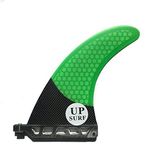 UPSURF Future 6 Inch - 9 Inch Surfboard Center Single Fin - Honeycomb Fiberglass Carbon Professional (Green 7 inch)