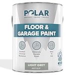 Polar Grey Anti-Slip Heavy Duty Floor & Garage Paint - 5 Litre - For Concrete and Stone Floors, High Performance Paint Protection, Hard Wearing Mid-Sheen Finish & Slip Resistant