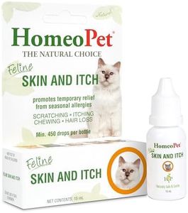 HomeoPet Feline Skin and Itch, Safe and Natural Cat Supplement for Itchy Skin, Skin and Itch Relief for Cats, 15 Milliliters