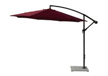 DEVOKO Grand Patio 9 Ft Outdoor Offset Cantilever Umbrella with PVC Base & Crank Handle for Deck, Garden, Terrace, Balcony, Backyard, Restaurant or Poolside Area (Maroon)
