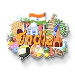 Nivaraprint India Country Theme Souvenir Wooden Fridge Magnet for Refrigerator - India Printed Stylish Magnet for Fridge Decoration