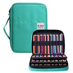 BOMKEE Drawing Pencil Case 220 Slots Colored Pen Organizer Bag Portable Handy Painting Storage Stationery Pouch Waterproof Multilayer Gel Pens Watercolor Pencils Holder for Adults (Green)