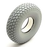 Solid PU Tyre 4.00-5 Grey Puncture Proof Mobility Scooter Diamond Tread 5 Inch Rim