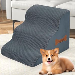 Anshine Dog Stairs, 3 Tiers for Bed, Car, Couch – Non-Slip Pet Ramp for Small & Large Dogs, Dog Ramp for High Beds & Outdoor Steps Portable Pet Ramp for Safe Access