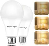 Ampoulight 3 Way Light Bulb 50-100-150W Equivalent, A21 Led 3 Way Bulb 3000K Warm White,3 Way Led Bulb 500-1600-2200LM High Lumens, 6-14-20W E26 Medium Base Bulb, 2 Pack