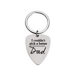 Father’s Day Gifts Dad Gifts Personalized Keychain for Stepfather I Couldn't Pick a Better Dad Guitar Pick Gift from Wife Daughter Son Birthday Gift for Men