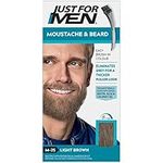 Just For Men Moustache & Beard Light Brown Dye, Eliminates Grey For a Thicker & Fuller Look With An Applicator Brush Included – M25