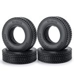 RC-Hub 4pcs Wheels Tires 22mm/25mm Rubber Tires with Foam for 1/14 Tamiya Tractor Truck Trailer RC Crawler Car (25mm)