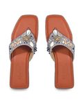 CHERE Brown Sea Shell Vacay Flats for Women’s | Comfortable Sandals for Casual, Party and Formal Occasions