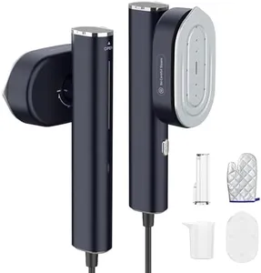 HULMAY Portable Steamer For Clothes Travel Mini Steamer and Iron Fast 10s Heat-Up, Horizontal and Vertical 1200W Effortless Wrinkle Removal, Garment Steamer and Iron for Travel Office Home(110-120V)