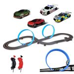 AGM MASETCH High Speed Series Tram Dual Track Set, 5.7m Electric Track with 4 Vehicles Official Licensed Slot car Racing, Comes with 2 Hand Controls and Track Parts and a Lap Counter