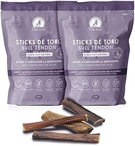 MAIKAI Lot 2x4 Unités Nerfs de Bœuf Séché pour Chien - Friandises à Mâcher 100% Naturels - Supplément Barf - Tendon de Bœuf Riche en Protéines - Récompense pour Chiens