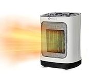 PureMate Ceramic Fan Heater, 1800W Portable Electric Heater with 2 Heat Settings, Space Heater with Oscillating, Adjustable Thermostat & Safety Cut-Off, Tip-Over and Overheat Protection