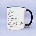 Mom Grandpa Great Grandpa Established Coffee Mug, Great Grandpa Gift, Pregnancy Announcement Mug, Baby Reveal Gift, Grandparents Day Gifts