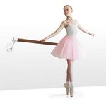 Klarfit Barre Mur - Ballet Barre for Home, Ballet Barre, Ballet bar, wall mounting, Space-saving, 110 cm length, also suitable for children, bars: 38 mm Ø, powder-coated steel, White