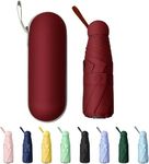 Ozoy Travel Mini Folding Compact Umbrella with Case, Manual Open 6 Ribs Lightweight Portable, Small Sun UV Protection & Rain Windproof Pocket Umbrella for men,women,kids,girls