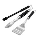 Weber Precision 3-Piece Grill Tool Set, for BBQing, Stainless Steel