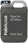 Fabricoat - Fabric Paint for Furniture - 85 oz / 2.5L Dark Grey- Restore or Change the Color of Couches, Chairs, Upholstery, Soft Furnishings, Car Interiors, Clothing, & Footwear
