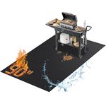 90 x 48 Inch Extra Large Under Grill Mats for Outdoor Grill, Double-Sided Fireproof BBQ Grill Mat, Waterproof Oilproof Heavy-Duty Protector for Charcoal Gas Grills, Fire Pits, Deck, Patio and Lawn