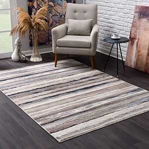 Rug Branch Havana 5' x 7' (5'3" X 7'7") Scandinavian Indoor Area Rug, Contemporary, Blue Brown - Living Room, Bedroom, Dining Room, and Kitchen