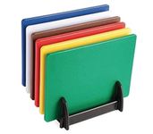 BAKI Commercial Plastic Cutting Board,Color-Coded(Set of 6 and Rack),18X12Inch(45X30CM),0.4-Inch(1CM) Thick, Increased Surface and Thickness, Best to Slice,Chop,Peel and Cut.