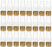 Hosley Set of 24, Glass Gold Dip Glass Bottle, 5.25" High. Ideal Gift for Wedding, Floral/Floor Vase, Party, Home Decor, Office, Spa O7