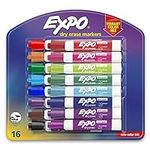 EXPO Low Odor Dry Erase Markers, Chisel Tip, Assorted Colors, 16 Count