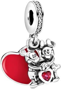 Mouse Couple Love Dangle Charm PendantPour Bracelets Colliers Pendentifs en Argent 925 Perles Bijoux Cadeau Pour Femmes