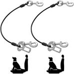 Mi Metty Dog Seat Belt Harness for Car,2pcs Dog Seatbelt of Coated Wire Leash Safety Restraint,No Chew Tether Cable Vehicle Dog Accessories,Double Clips & Latch (2 Pack Black, 24 inch/60 CM)