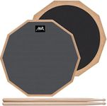 Drum Practice Pads AKLOT 12 inch Drum Pads Practice Silica Gel Drum Pad for Beginner Exercise Drum Pads Mat with Drumsticks