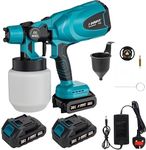 Funnyway Cordless Paint Sprayer, 3 Spray Patterns Easy Spray Cordless Paint Sprayer with 2x2.0Ah Batteries, 800ml Cordless Spray Paint Gun for Fence, Walls, Ceilings, Home Painting