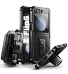Dexnor for Samsung Galaxy Z Flip 5 5G Case, Full-Body Dual Layer Rugged Case with Kickstand for Samsung Galaxy Z Flip 5 5G - Black