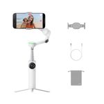 Insta360 Flow 2 Pro White - AI Tracking Phone Gimbal, 200+ App Tracking with DockKit, Multi-Person Tracking, 360º Pan Tracking, Built-in Tripod/Selfie Stick, iPhone/Android Portable Stabilizer