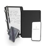 Rocketbook Reusable Digital Notebook - Smart Notepad A5 Black, Wirebound Note Book To Do List Pad, Dotted and Lined Paper with Frixion Erasable Pen and Wipe, Office Gadget with Rocketbook App