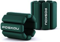 POSKOU Wrist Weight Cuffs - Set of 2 (2 lbs each) Durable Weight Bracelet Adjustable Wrist and Ankle Weights for Yoga, Dance, Barre, Pilates, Cardio, Aerobics (Dark Green)