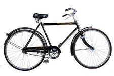 Hero Cycles Shahenshah 28 Inch Tire Single Speed Unisex Road Rigid Suspension Bike Cycle - 22" Frame, Black, Ideal for 19+ Years