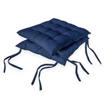 Encasa XO Chair Cushions for Sitting 40x40 cm - Scotch Blue | Dining Chair Cushions [Set of 2] | Seat Cushion with Thick Microfiber Filling for Home, Office, Garden Chairs