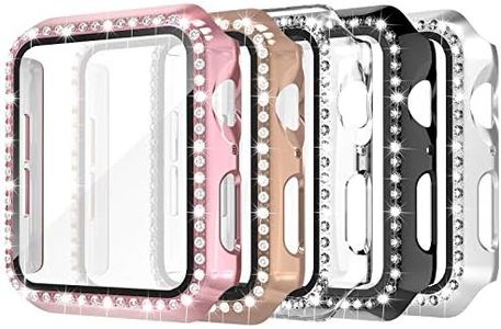 Simpeak 5 Pack Bling Screen Protector Case Compatible with Apple Watch 38mm 42mm 40mm 44mm 41mm 45mm Series 10 42mm 46mm, Protector Case Replacement for iWatch Series 10 9 8 7 6 SE 5 4 3 2 1 (40mm)