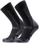 DANISH ENDURANCE Outdoor Walking Socks in Merino Wool, Hiking Men & Women 1 Pack, Black, 6-8