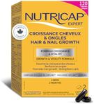 Nutricap Expert Hair & Nail Growth - Made In Canada - Biotin, Walnut Oil, Vitamin B3 - Hair Growth, Strengthens Nails - 2 Months Treatment - 120 softgels
