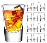 SYANKA Premium Shot Glasses Set of 12, 40 ml, Transparent, Heavy Base Vodka & Tequila Shot Glasses Set (Great Gift for Vodka Tequila Lovers)