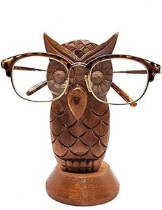 Handmade Wooden Owl Shaped Spectacle Specs Eyeglass Holder Stand