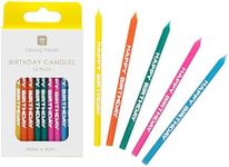 Talking Tables 24 x Happy Birthday Candles Topper Cake Decorations for Boys or Girls, Bright Rainbow Themed-Yellow, Pink, Green, Blue and Orange, Recyclable Packaging, RAINBOW24