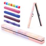 ZELUS 8' Folding Gymnastics Balance Beam, Floor Balance Beam w/Carry Handles Anti-Slip Base for Kids, Beginners & Professional Gymnasts (PinkPurple, 8 ft)
