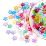 Beadtales 400 pcs Acrylic Beads Heart Charms Star Beads Cute Beads Bulk for Jewelry Making DIY Crafts Friendship Bracelet