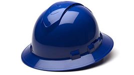 Pyramex Ridgeline Full Brim Hard Hat 6 Point Ratchet Blue Vented