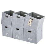 DECOMOMO Felt Storage Bins | Collapsible Cube Storage Bin with Label Holder for Closet Kallax Shelves Clothes Kids Books Toy Nursery (Cube 11" / 6pcs, Light Grey)