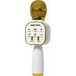 Lucky Voice Wireless Bluetooth Karaoke Microphone w/Built-in Speaker, Gold, Portable Mini Karaoke Machine for Adults & Kids - Echo & Voice Changer - 10,000 Songs Free Access