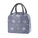 Insulated Lunch Bag Tote Bag for Women Wide Open Insulated Cooler Bag Water-Resistant Thermal Leak-Proof Lunch Organizer for Men Girls Outdoor Picnic Work (WhiteFlower)